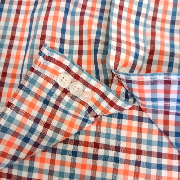 Duluth Men's Gray Check Wrinklefighter Relaxed Fit Short Sleeve Shirt Size L - Picture 7 of 12